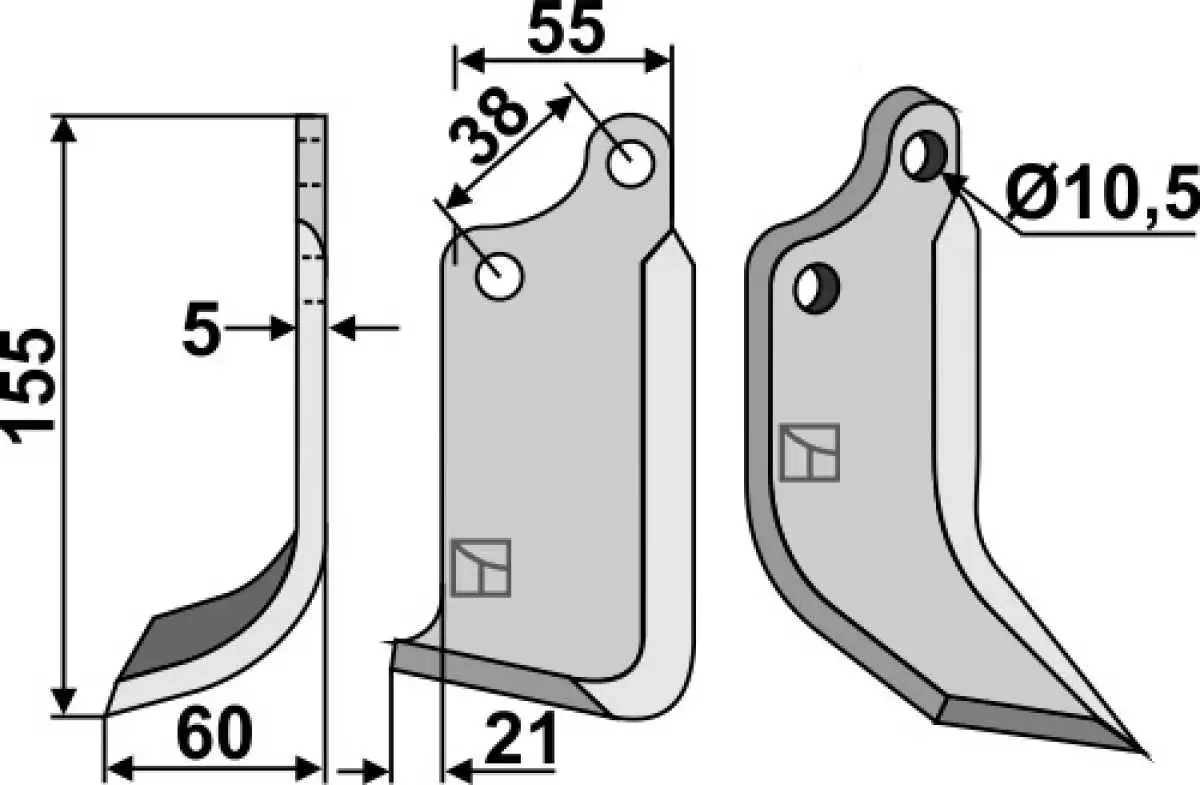 Fräsmesser 155x55mm, links